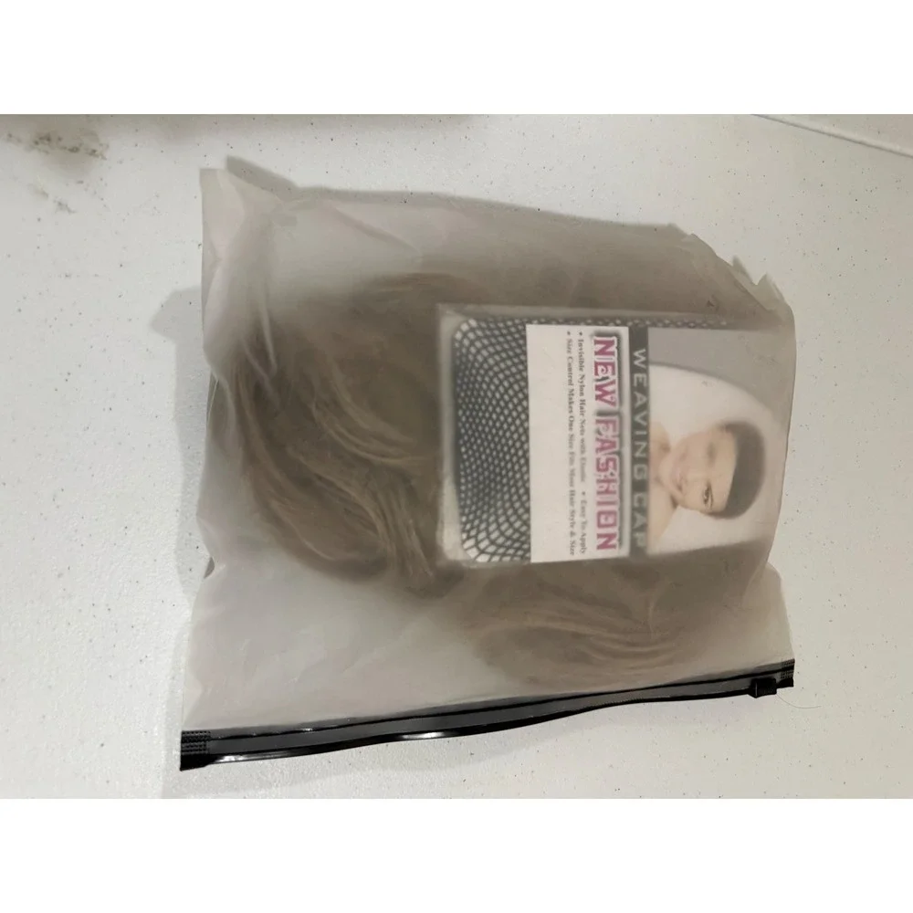 Kaneles Synthetic Wavy Layered Wig Ash Blonde Brown with Weaving Cap